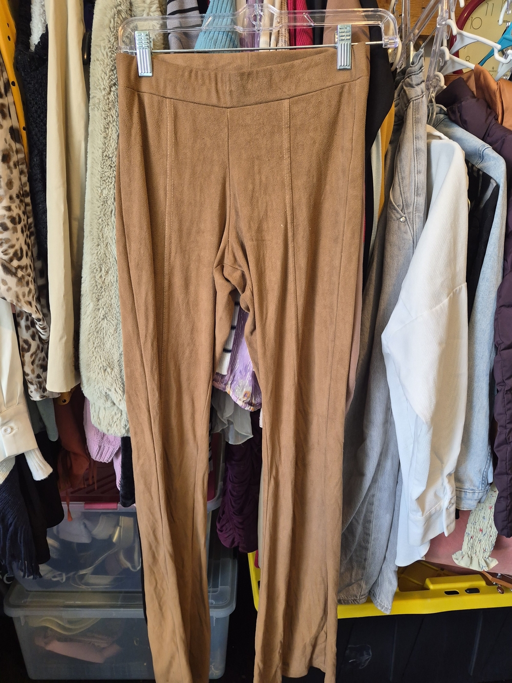Forever 21 Wide-Leg High-Rise Pants in Camel Brown